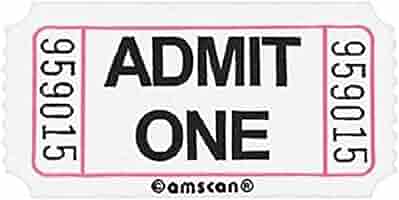 ロールチケット/1ロール Amazon.co.jp: Amscan 341315 ラッフルホワイトAdmit One
